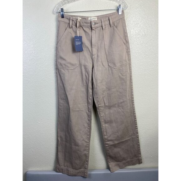 NEW Universal Thread Womens Pants size 6 Beige High Rise Wide Leg Minimalist 90s - Picture 1 of 11
